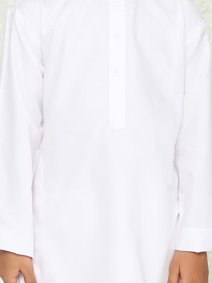 Boys Plain Kurta Pyjama White