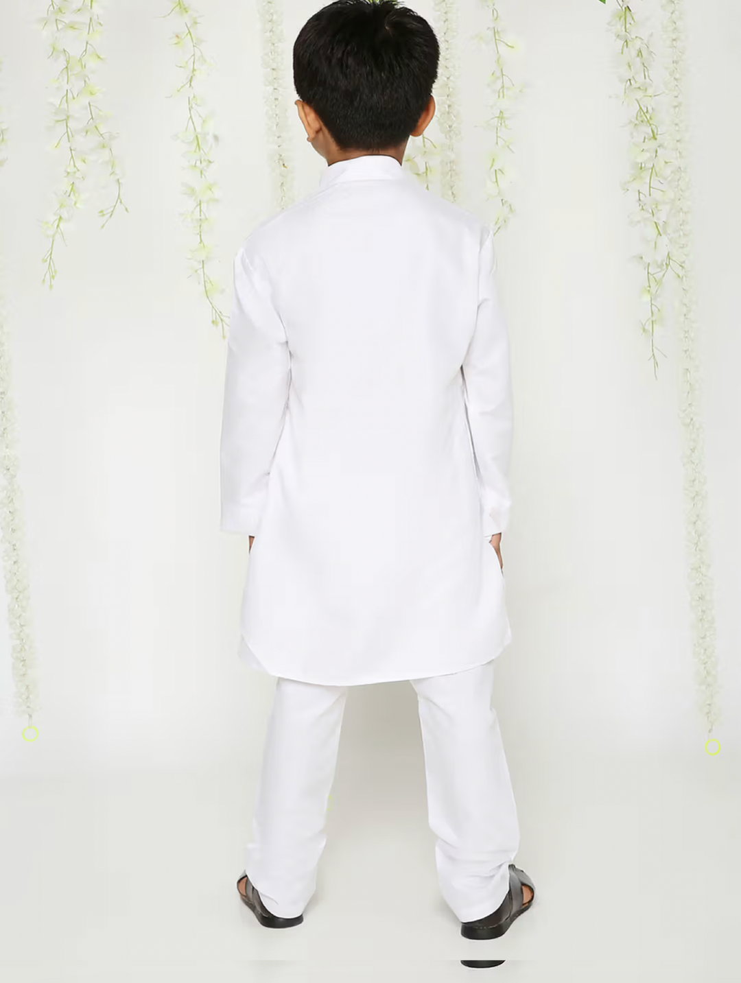 Boys Plain Kurta Pyjama White