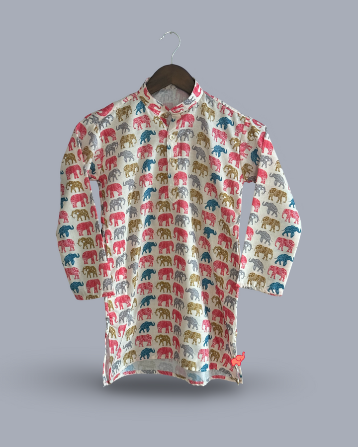 Kid's Printed Kurta with Pajamas