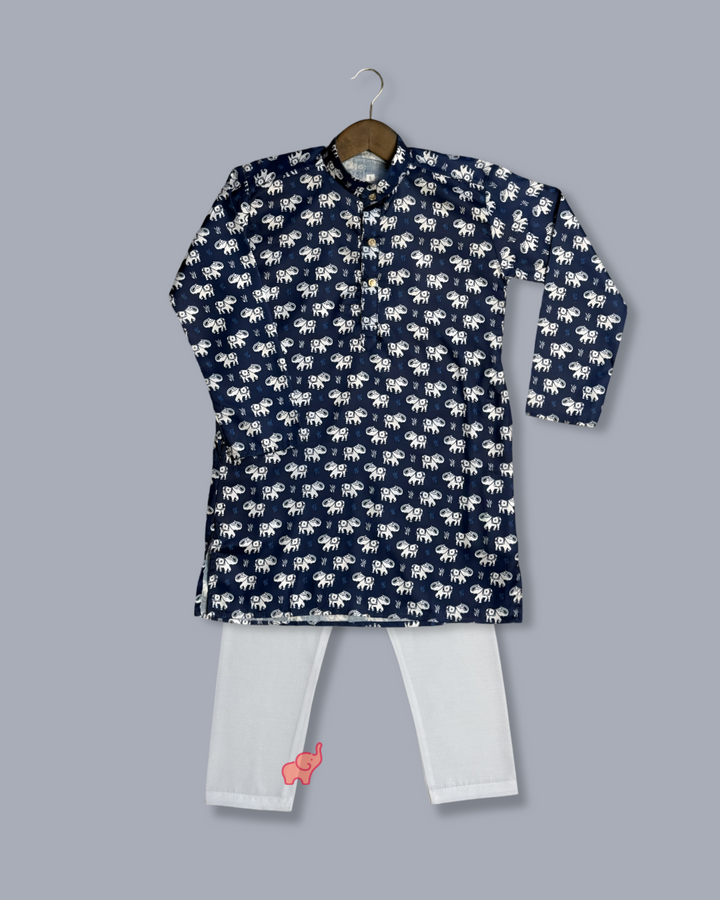 Kid's Printed Kurta with Pajamas