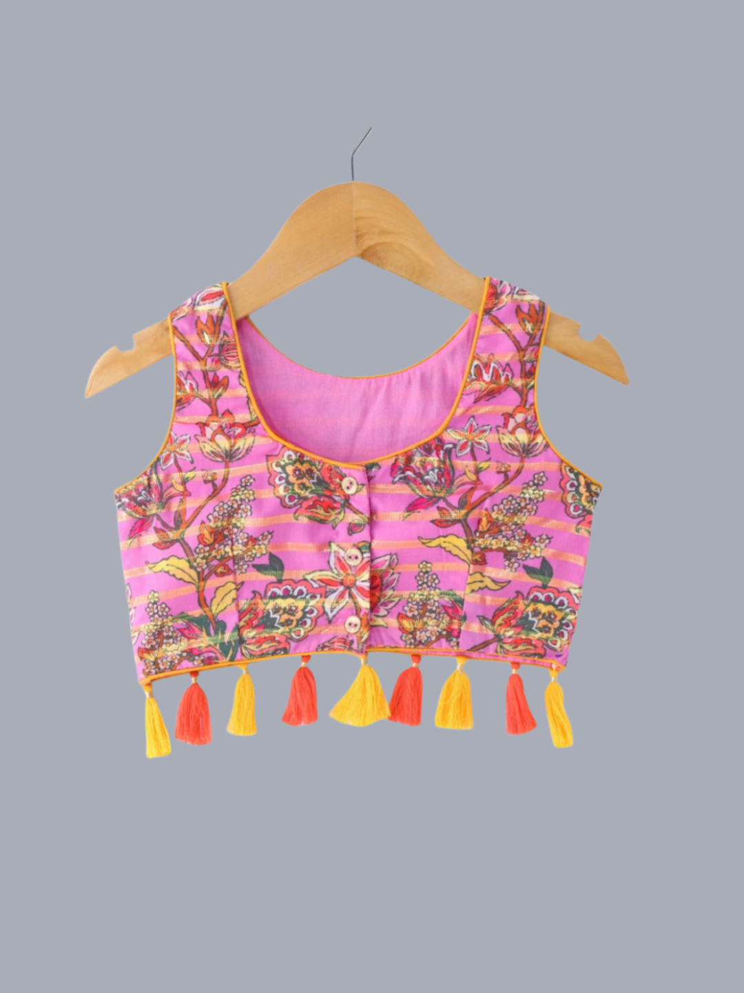 Golden Weaves Girls Purple Lehenga Choli Set with Dupatta